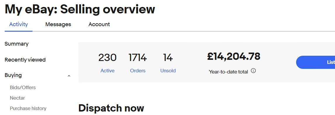Sales Screenshot